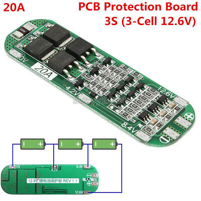 3S 20A BMS Lithium Battery Protection Board 12.6V