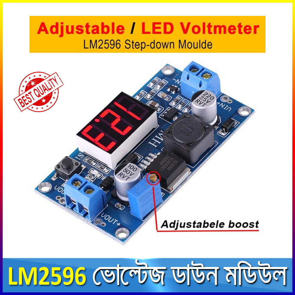 LM2596 With Display Adjustable Step-Down Buck Converter 4~40V Module