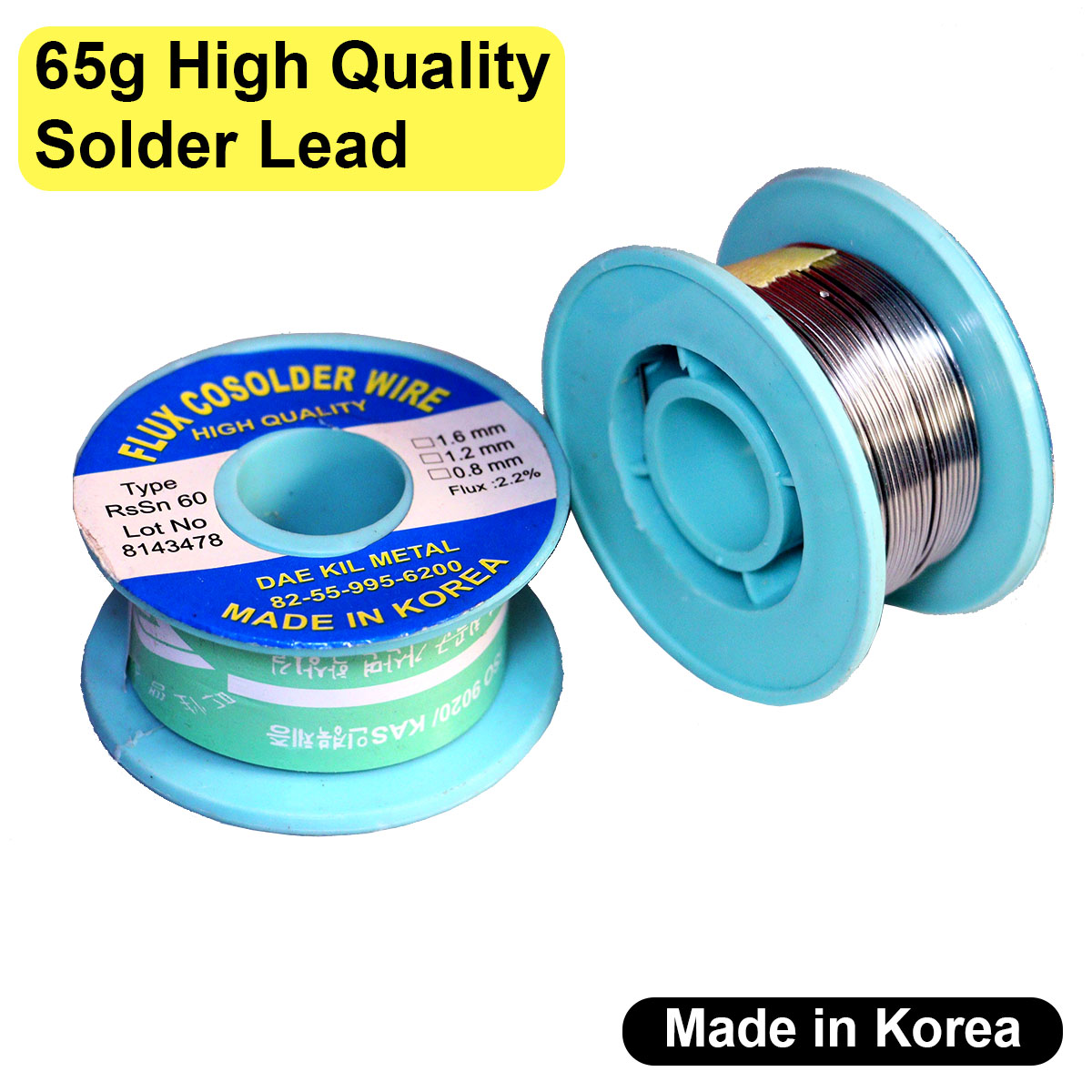 65g Soldering Lead High Quality Low Temperature Welding Wire Reel 0.8mm Rosin Core Korean 1Pc
