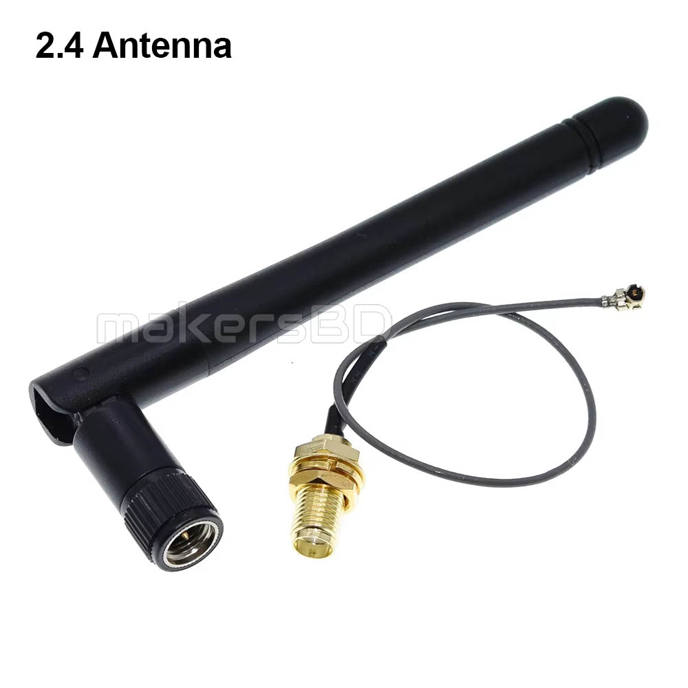 2.4G WIFI module uses IPEX to SMA female external antenna adapter, with SMA male antenna