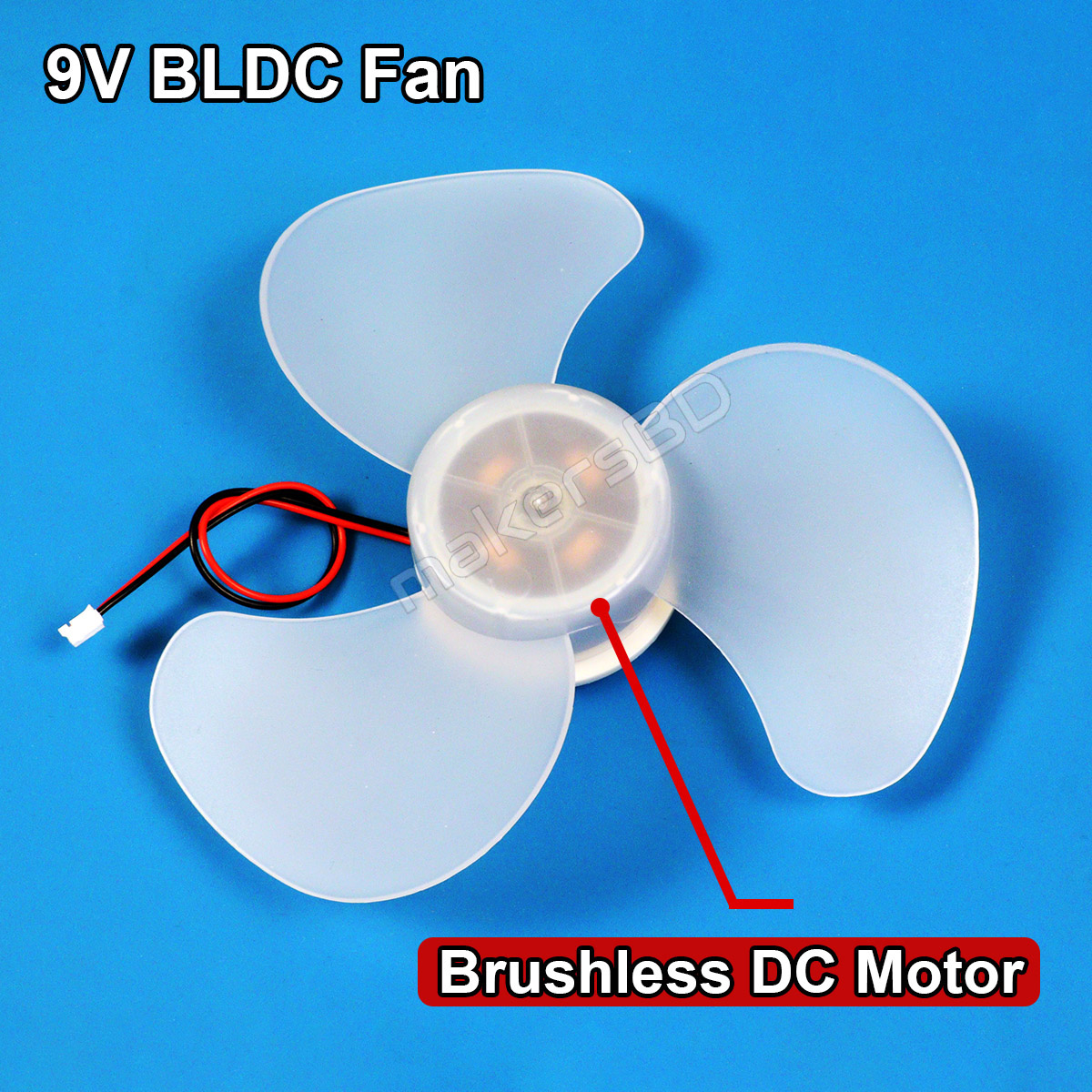 BLDC Brushless Fan Motor 9V Desktop Fan Core 3 Blades High Air Volume 6 inch