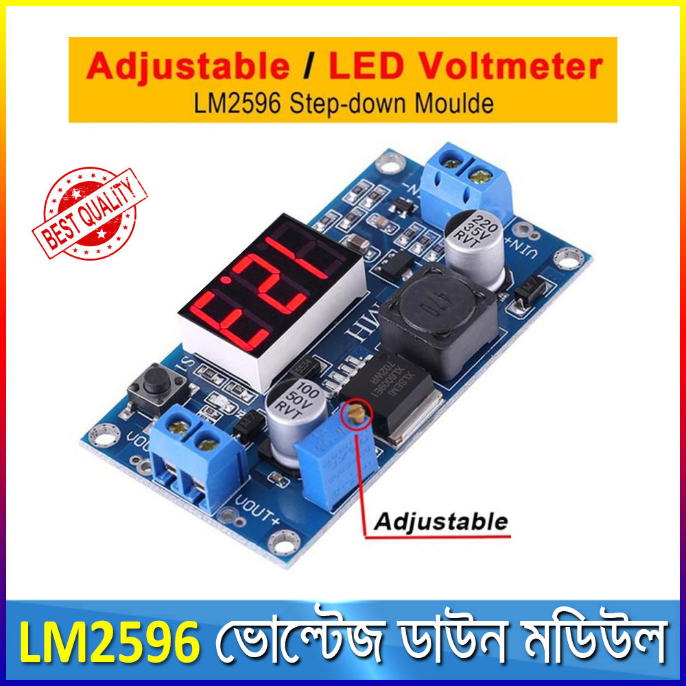 LM2596 With Display Adjustable Step-Down Buck Converter 4~40V Module