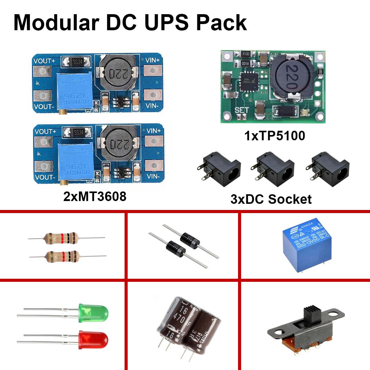 DIY Modular Mini DC UPS Project Pack