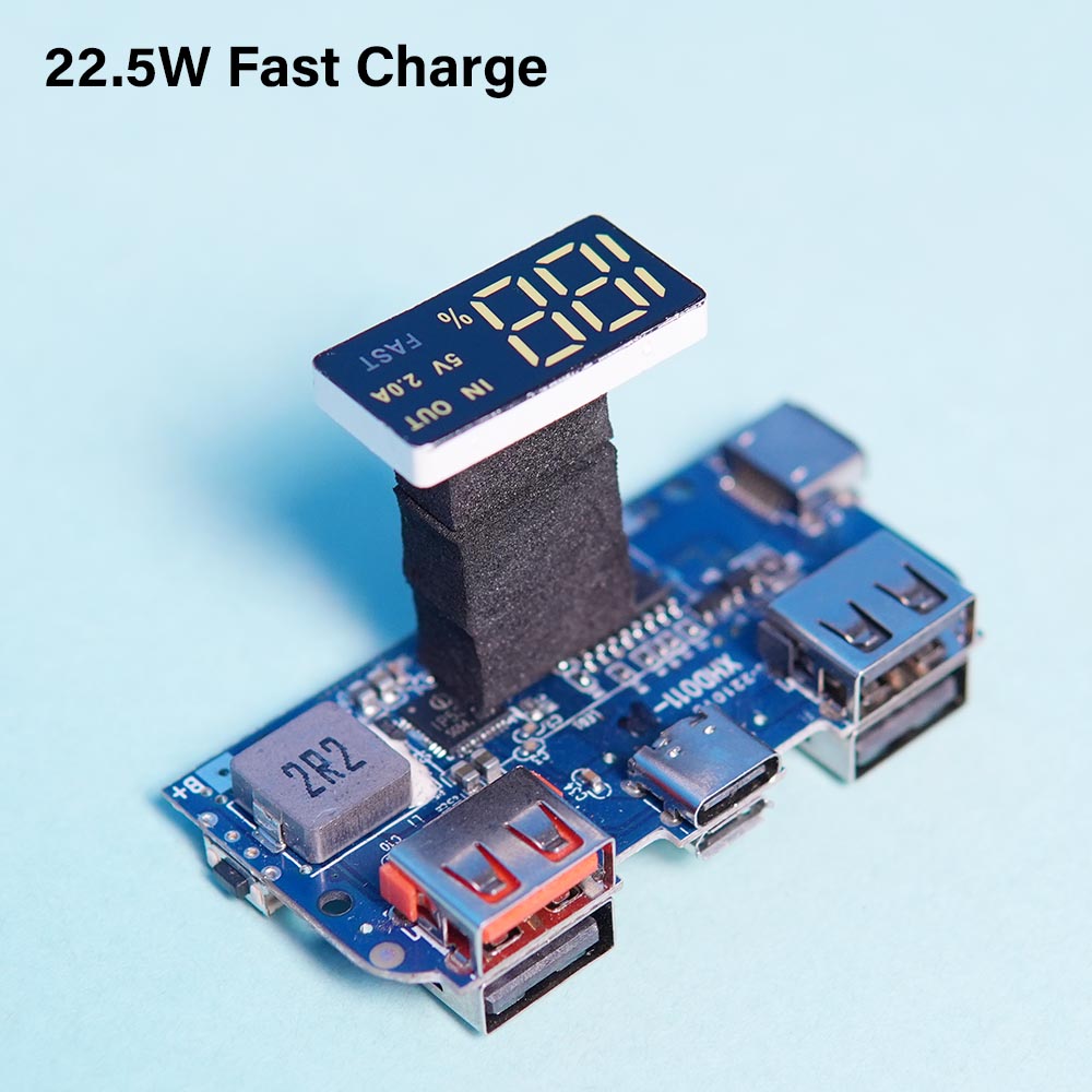 22.5W Power Bank Circuit IP5356 TYPE-C Micro 4 USB PD QC Fast Charging with Display
