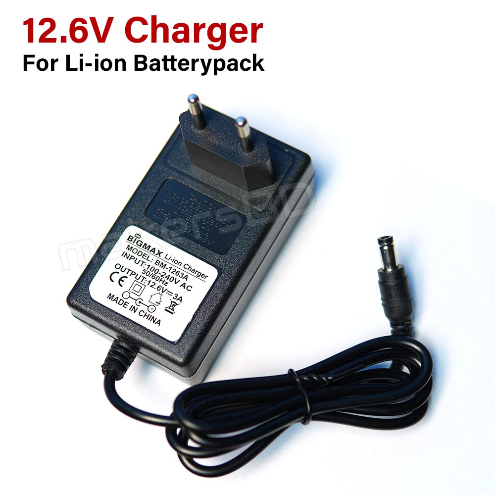 12.6V 3A Charger for 3S Lithium-ion Battery Pack with Full Charge Indicator BIGMAX Charger