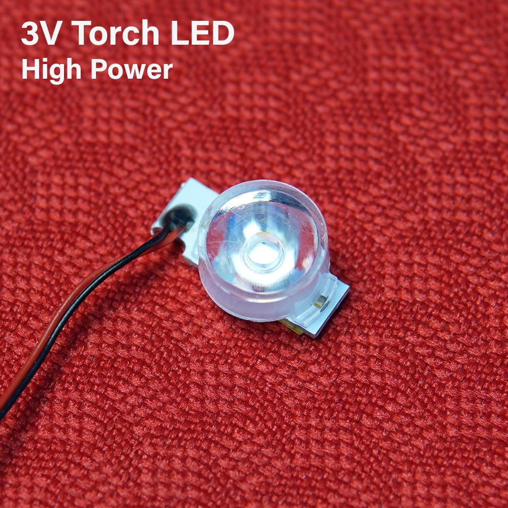 3V High Bright Transparent LED Torch Head for Diy Makers