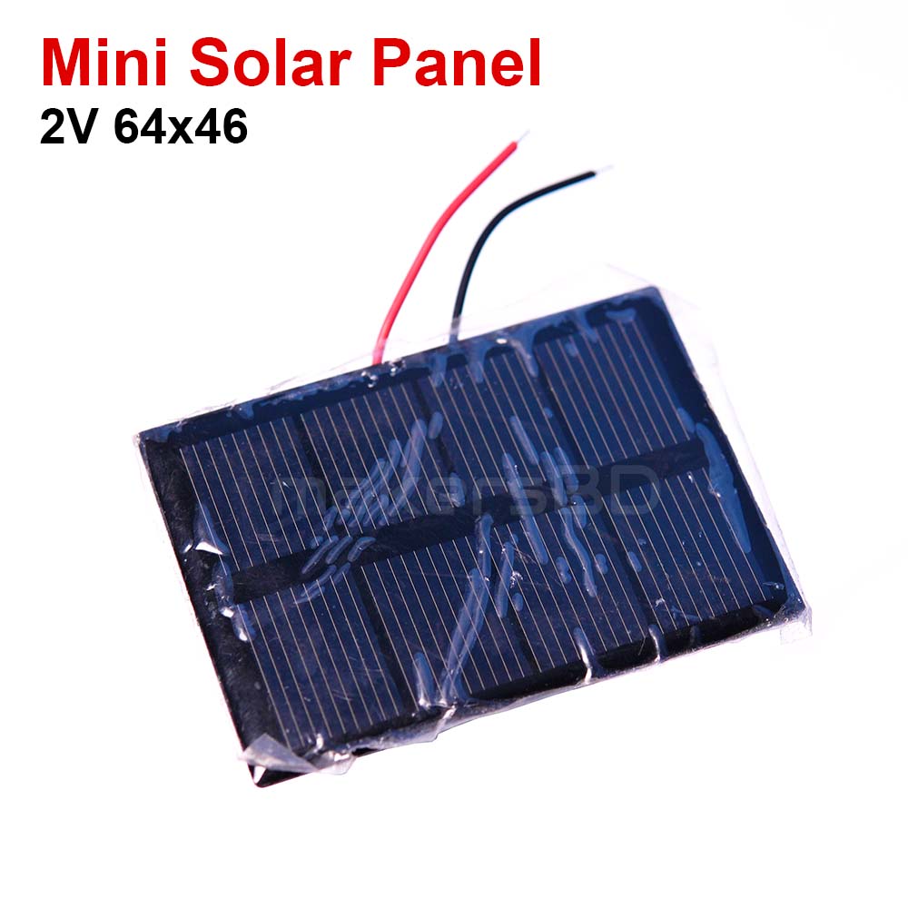 2V 0.45W Mini Solar Cell Polycrystalline Solar Panel 64x46mm