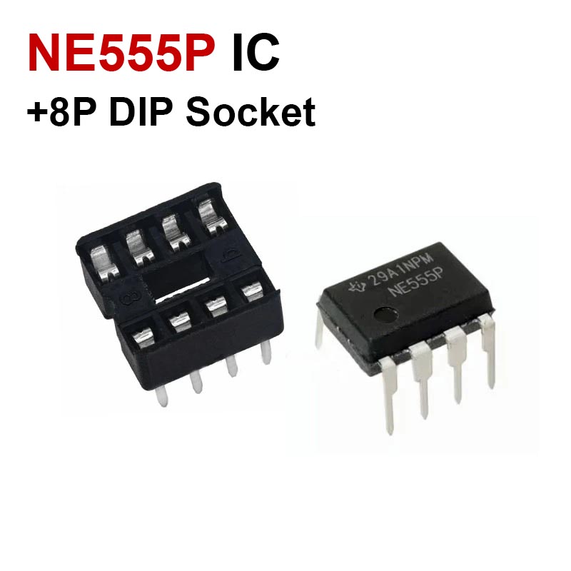 NE555P Timer IC Programming Oscillator Chip with 8 Pin DIP Sockets