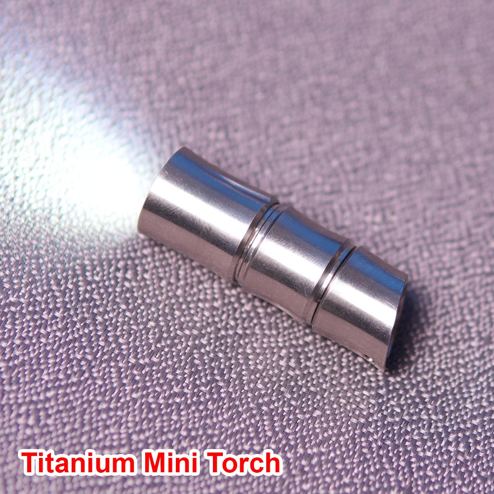 Titanium Bamboo Light Mini Flashlight USB Rechargeable with Battery 130 Lumen