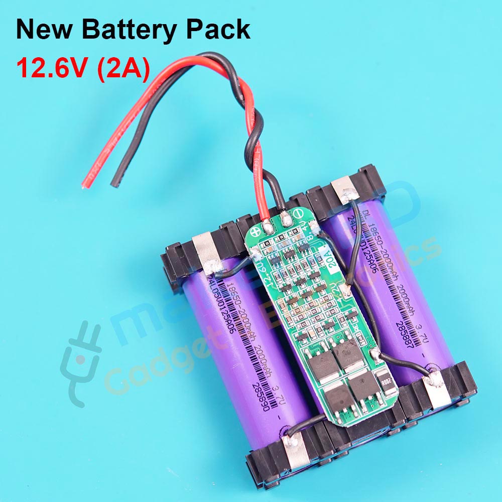 12.6V 3S 2Amp Brand New Battery Pack with Genuine 18650 Battery