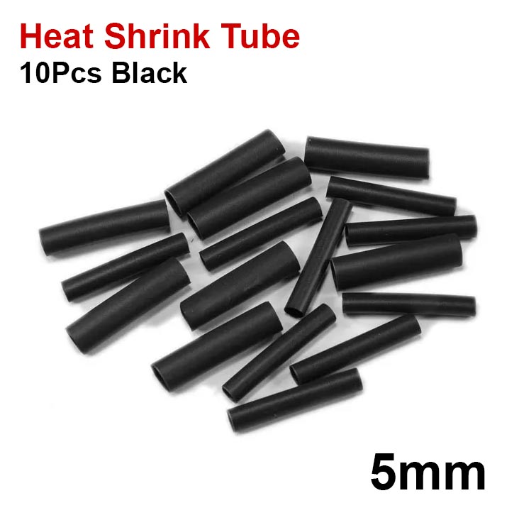 5mm Heat Shrink Tube Pre-Cut Black/ Red/ Yellow 1 Inch per 10 Pcs