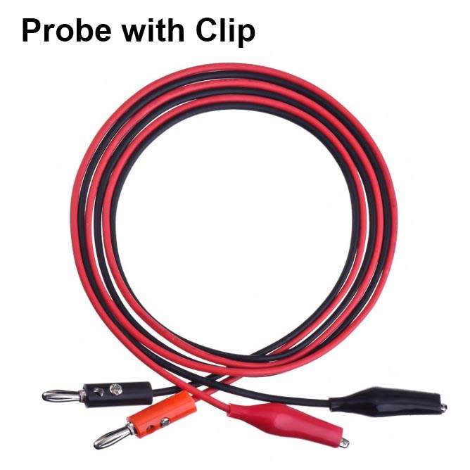 Banana Plug to Alligator clip Test Cable Black Red 1 Meter