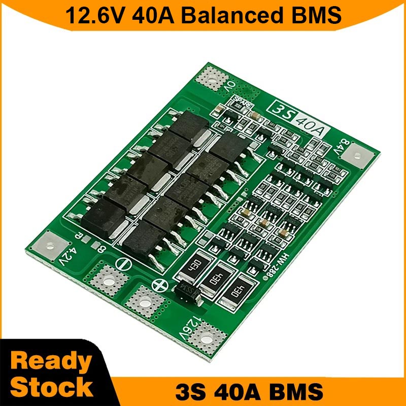 3S 40A Balanced BMS Lithium battery protection board 12.6V