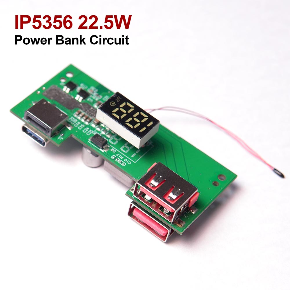 IP5356 PD QC 22.5W Fast Charging Power Bank Circuit with Display