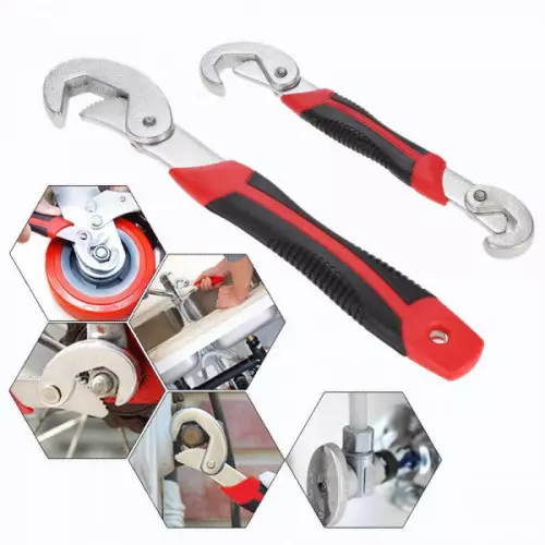 2-in-1 Multipurpose Auto Adjustable Universal Quick Snap Magic Wrench Set Tools