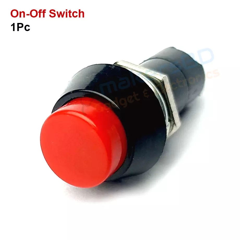 Round Push Button Of Off Switch Black Red
