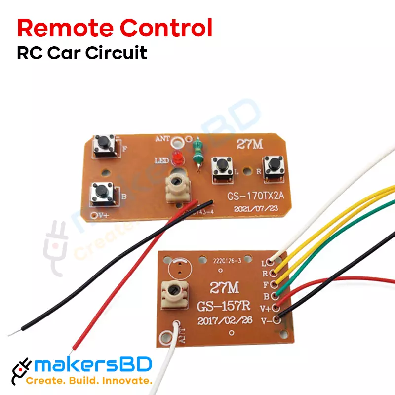 4CH RC Remote Control Circuit 27Mhz Transmitter & Receiver Board DIY RC Car