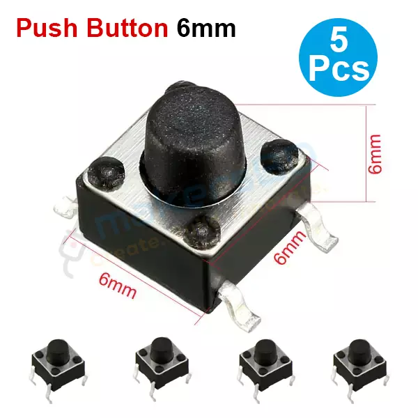 Small Push Button Switch 6x6x6m PCB SMD Momentary Tactile Button