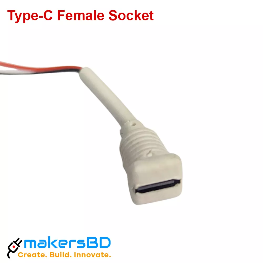 USB Type C Connector USB-C Panel Mount Snap-in Socket 2 Wires