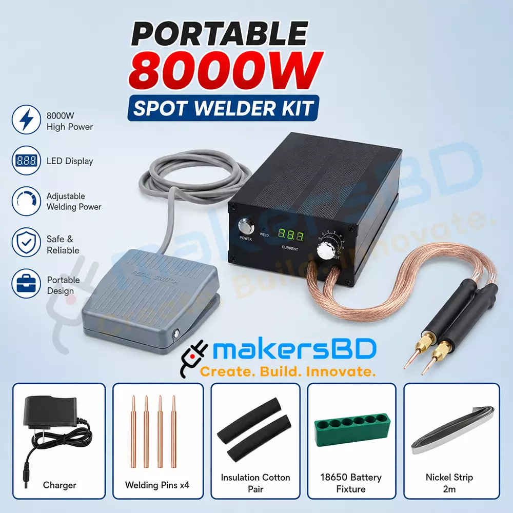 Portable 8000W Intelligent Battery Spot Welder Li-Ion Phosphate LiFePO4 Battery Pack with Foot Switch